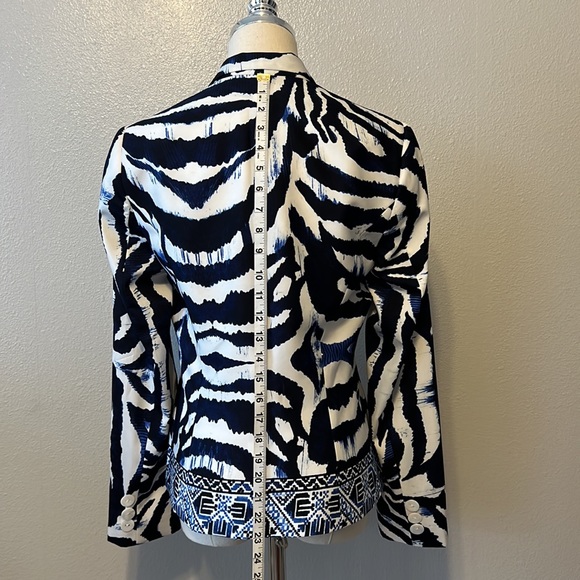 Scapa Lauren Perre Button Front Blazer/Jacket Blue/White Fully Lined Size 6 - Picture 6 of 10